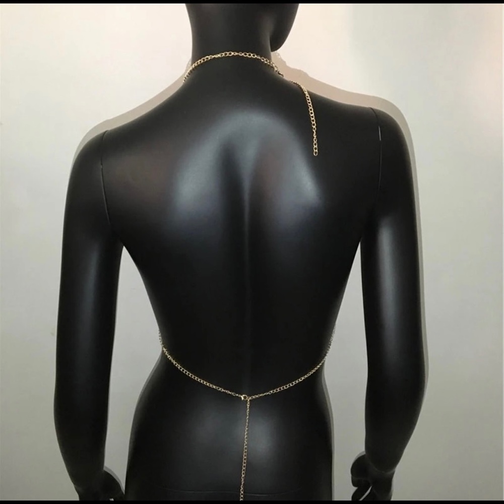 🎉 Just In 🎉 Body Chain Crystal Rhinestones Bra - Picture 2 of 6